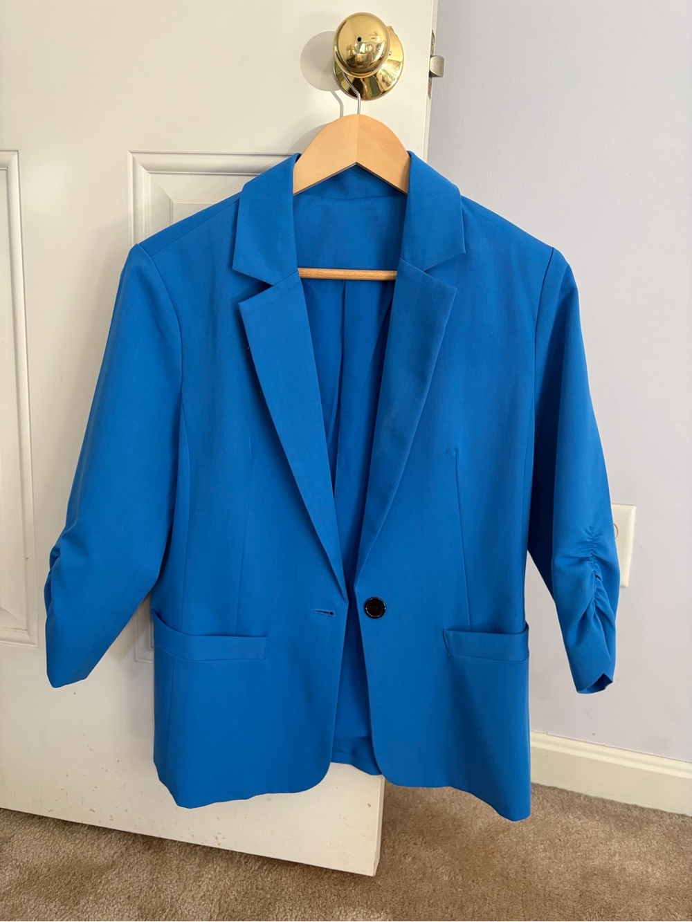 Vibrant Blue Single-Button Blazer